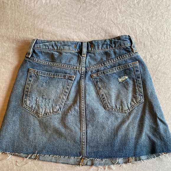 Free People, We The free, button fly denim skirt. 24. NWOT - Picture 2 of 4
